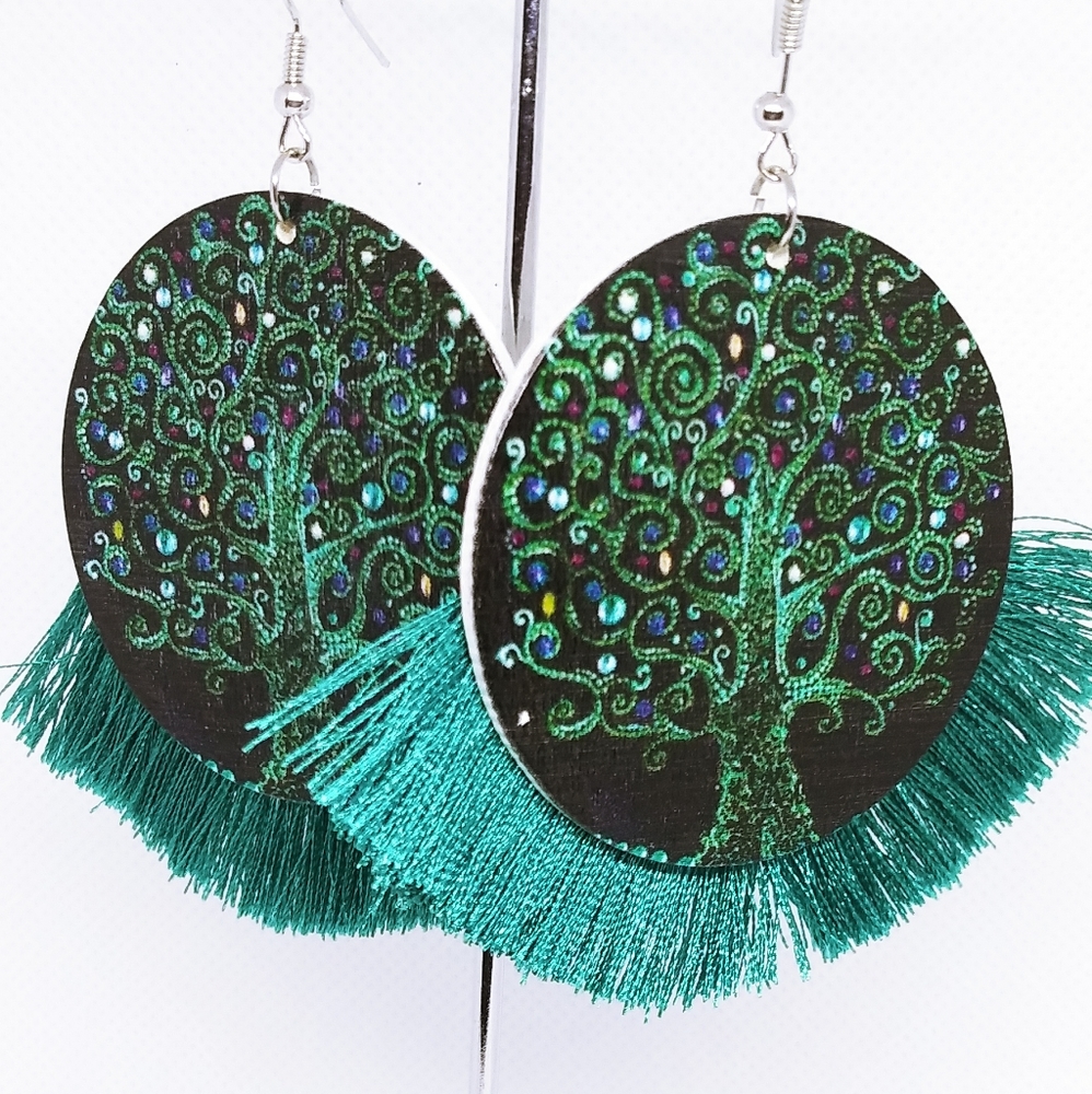 Tree Of Life Tassell Earrings